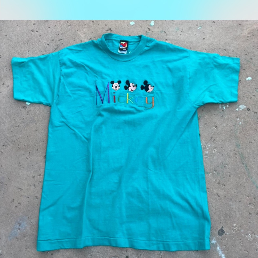 Vintage Y2K Disney Mickey Mouse Teal T-Shirt